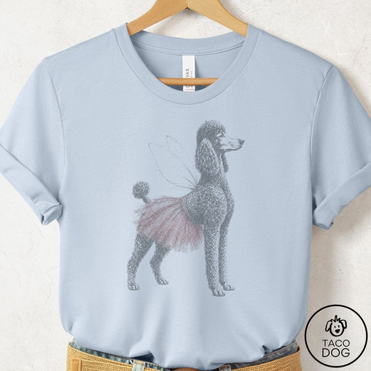 Poodle Vintage Fairy T-Shirt Light Blue Taco-Dog