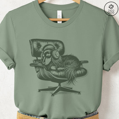 Dachshund Eames Headphones T-Shirt Sage XS Taco-Dog