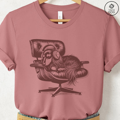 Dachshund Eames Headphones T-Shirt Heather Mauve XS Taco-Dog