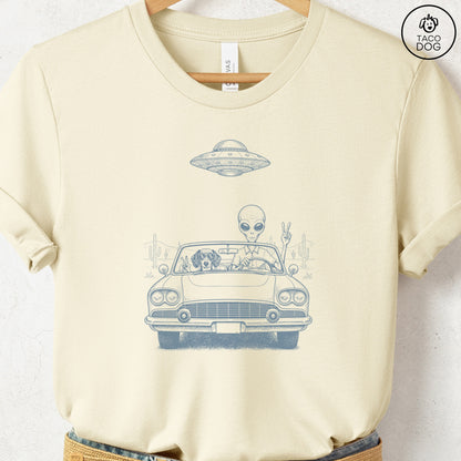 Dachshund Vintage UFO T-Shirt Natural S Taco-Dog