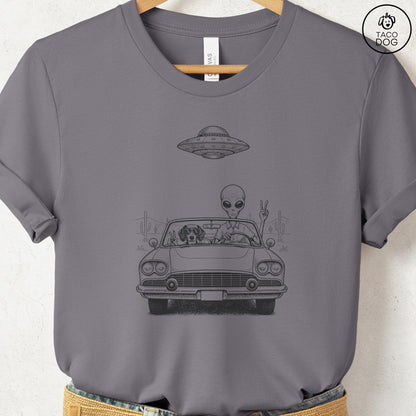Dachshund Vintage UFO T-Shirt Storm S Taco-Dog