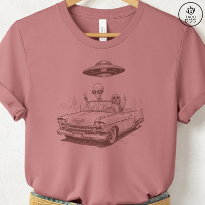 Doodle Vintage UFO T-Shirt Heather Mauve S Taco-Dog