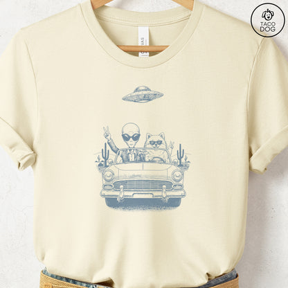 Pomeranian Vintage UFO T-Shirt Natural S Taco-Dog