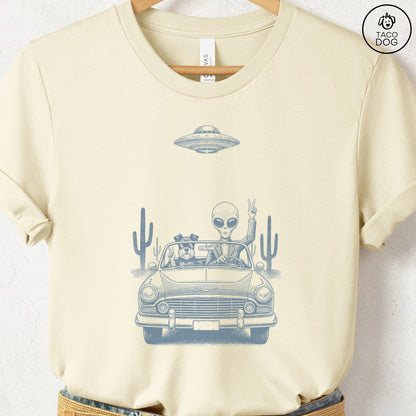 Schnauzer Vintage UFO T-Shirt Natural S Taco-Dog