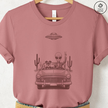 Schnauzer Vintage UFO T-Shirt Heather Mauve S Taco-Dog