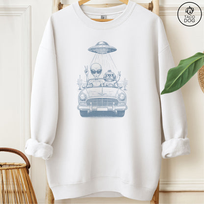 Shih Tzu Vintage UFO Sweatshirt White M Taco-Dog