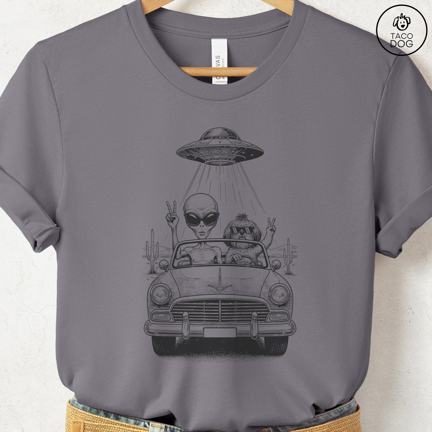 Shih Tzu Vintage UFO T-Shirt Storm S Taco-Dog
