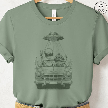 Shih Tzu Vintage UFO T-Shirt Sage S Taco-Dog