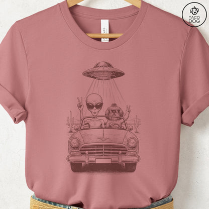 Shih Tzu Vintage UFO T-Shirt Heather Mauve S Taco-Dog