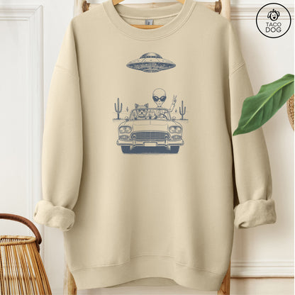 Yorkshire Terrier Yorkie Vintage UFO Sweatshirt Sand M Taco-Dog