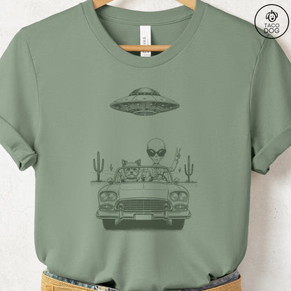 Yorkshire Terrier Yorkie Vintage UFO T-Shirt Sage S Taco-Dog