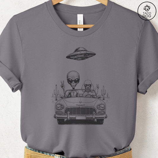 Poodle Vintage UFO T-Shirt Taco-Dog