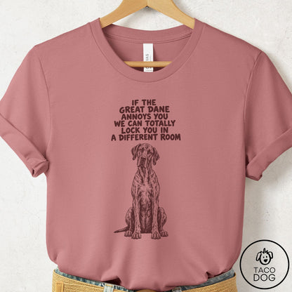 Great Dane Annoys You T-Shirt Mauve Taco-Dog