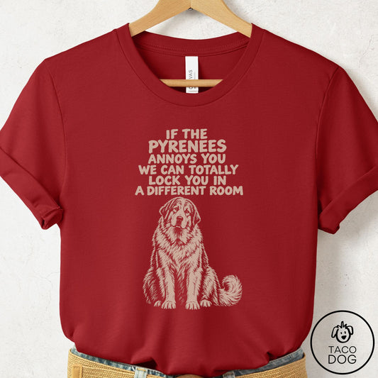 Great Pyrenees Annoys You T-Shirt Canvas Red Taco-Dog