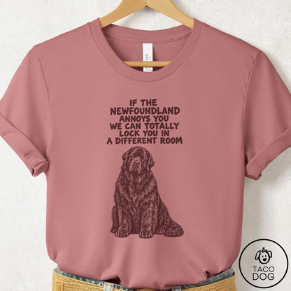 Newfoundland Annoys You T-Shirt Mauve Taco-Dog