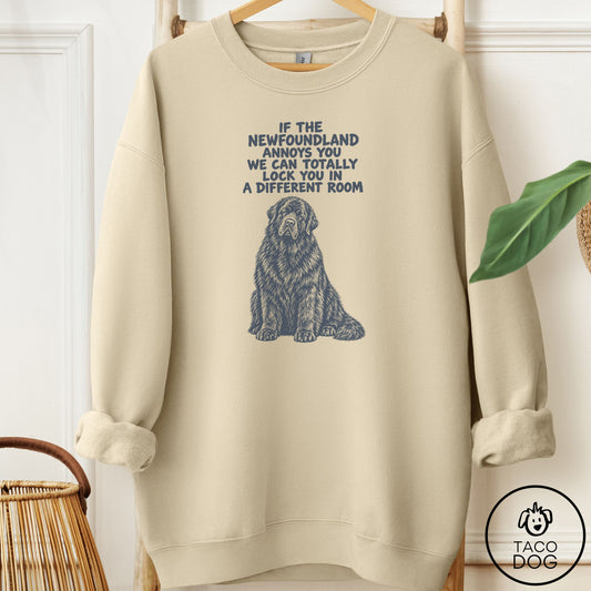 Newfoundland Annoys You Sweatshirt Sand Taco-Dog