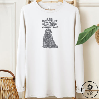 Newfoundland Annoys You Long Sleeve Tee White Taco-Dog