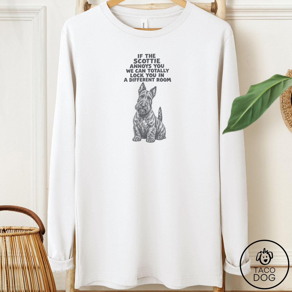 Scottie Annoys You Long Sleeve Tee White Taco-Dog