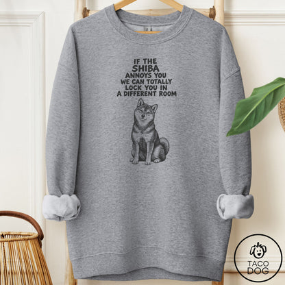 Shiba Inu Annoys You Sweatshirt Graphite Heather Taco-Dog