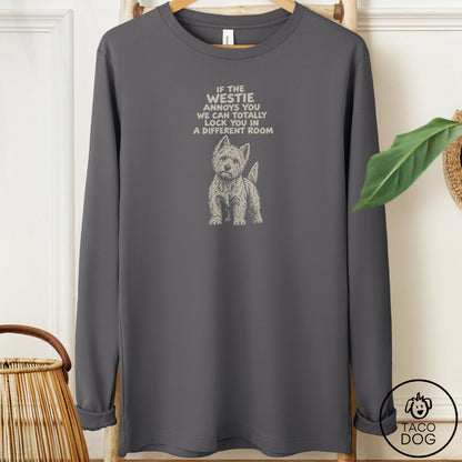 Westie Annoys You Long Sleeve Tee Asphalt Taco-Dog