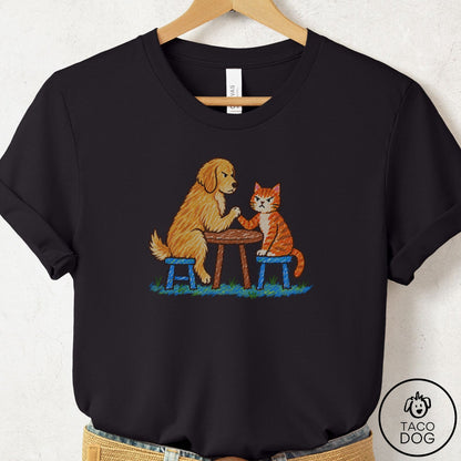Golden Retriever Arm Wrestling T-Shirt Black Taco-Dog