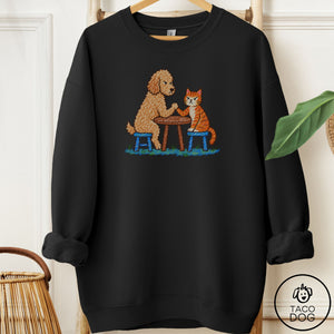 Doodle Arm Wrestling Sweatshirt Black Taco-Dog
