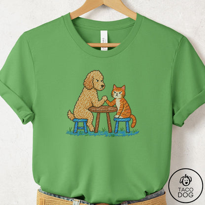 Doodle Arm Wrestling T-Shirt Leaf Taco-Dog