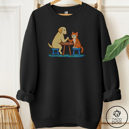 Labrador Retriever Arm Wrestling Sweatshirt Black Taco-Dog