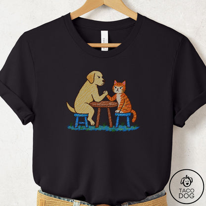 Labrador Retriever Arm Wrestling T-Shirt Black Taco-Dog