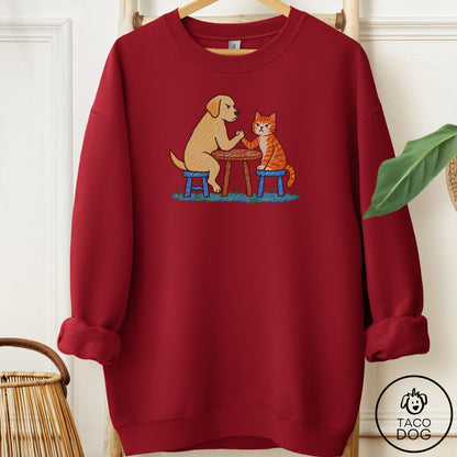 Labrador Retriever Arm Wrestling Sweatshirt Garnet Taco-Dog