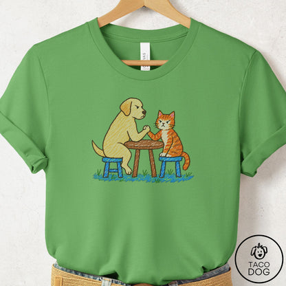 Labrador Retriever Arm Wrestling T-Shirt Leaf Taco-Dog