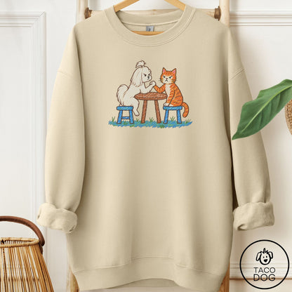 Maltese Arm Wrestling Sweatshirt Sand Taco-Dog