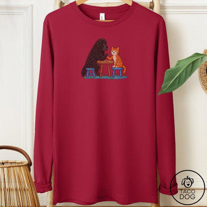 Newfoundland Arm Wrestling Long Sleeve Tee Cardinal Taco-Dog