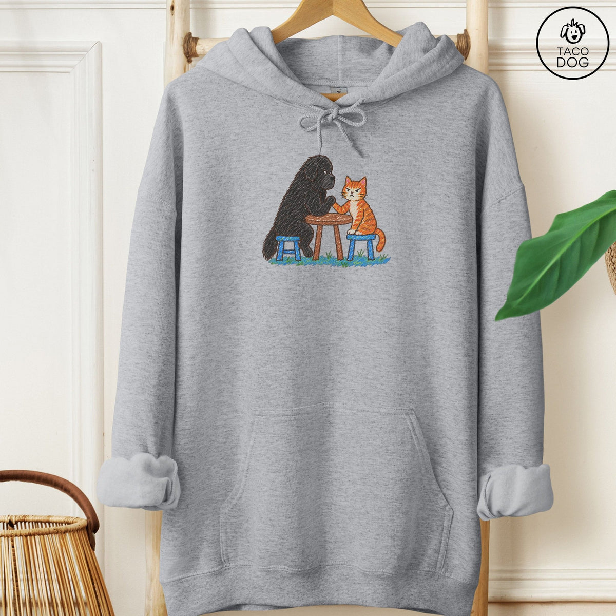 Newfoundland Arm Wrestling Hoodie Graphite Heather Taco-Dog