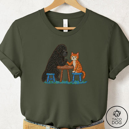 Newfoundland Arm Wrestling T-Shirt Military Green Taco-Dog