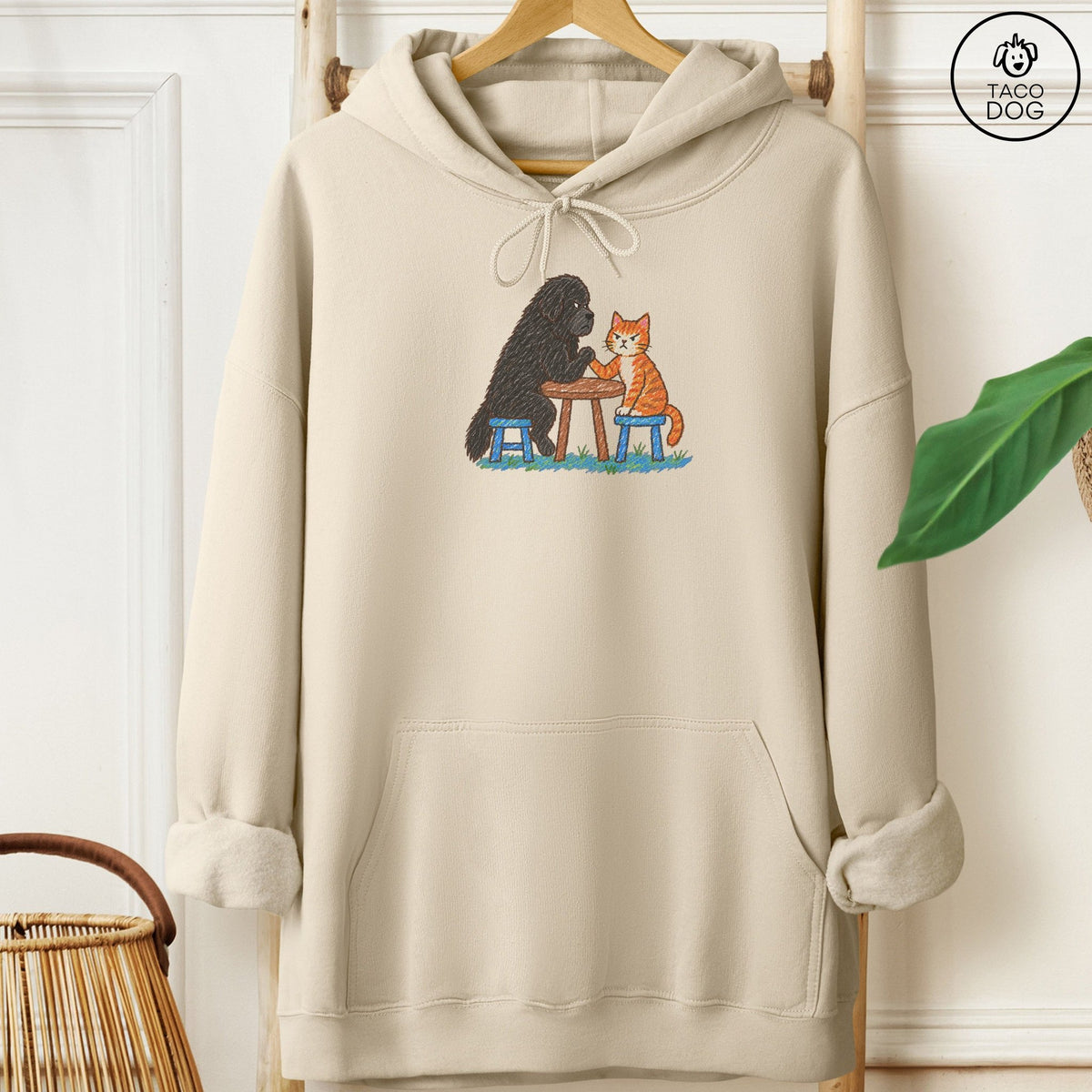 Newfoundland Arm Wrestling Hoodie Sand Taco-Dog