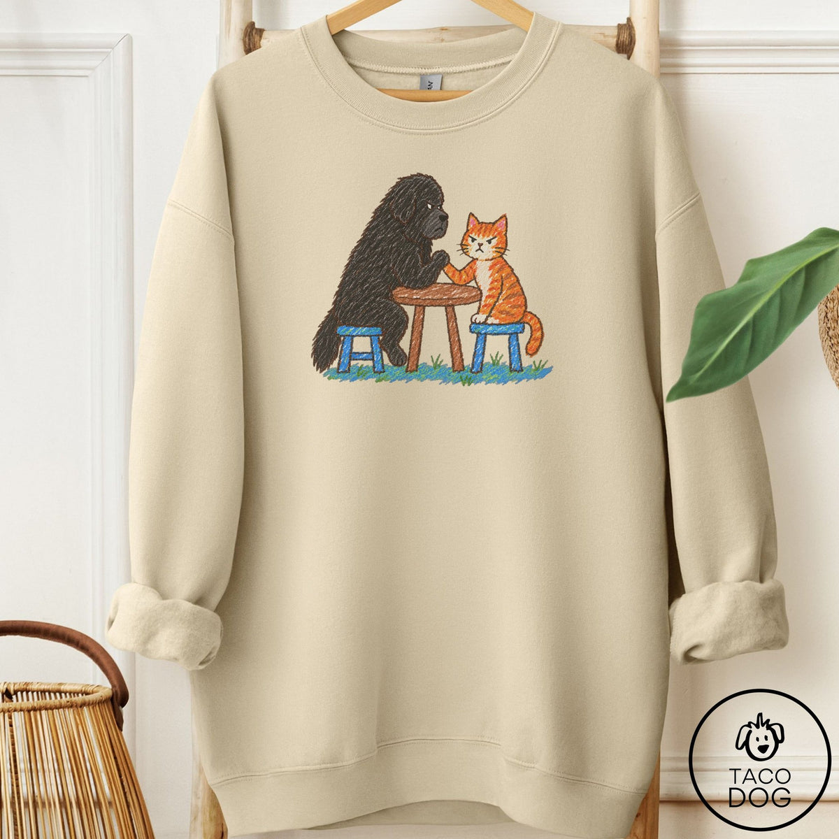 Newfoundland Arm Wrestling Sweatshirt Sand Taco-Dog