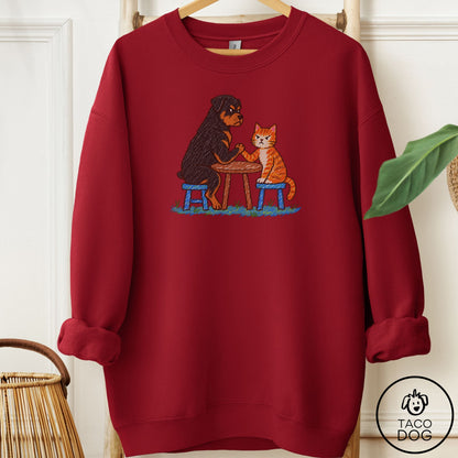 Rottweiler Arm Wrestling Sweatshirt Garnet Taco-Dog