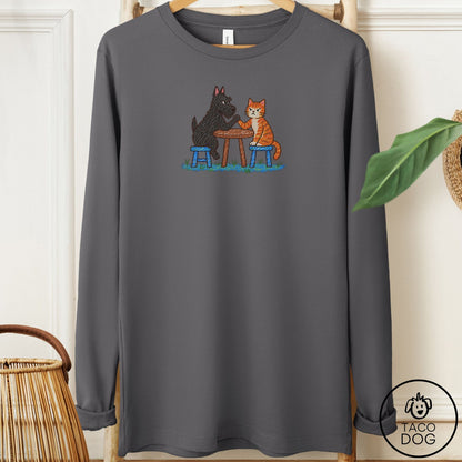 Scottie Arm Wrestling Long Sleeve Tee Asphalt Taco-Dog