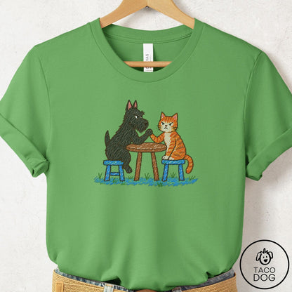Scottie Arm Wrestling T-Shirt Leaf Taco-Dog