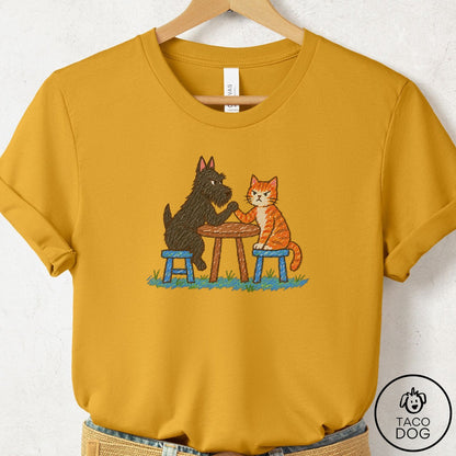 Scottie Arm Wrestling T-Shirt Mustard Taco-Dog