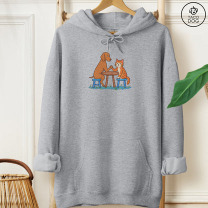 Vizsla Arm Wrestling Hoodie Graphite Heather Taco-Dog