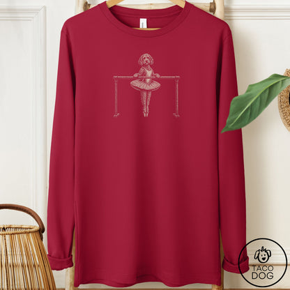 Doodle Ballet Long Sleeve Tee Cardinal Taco-Dog