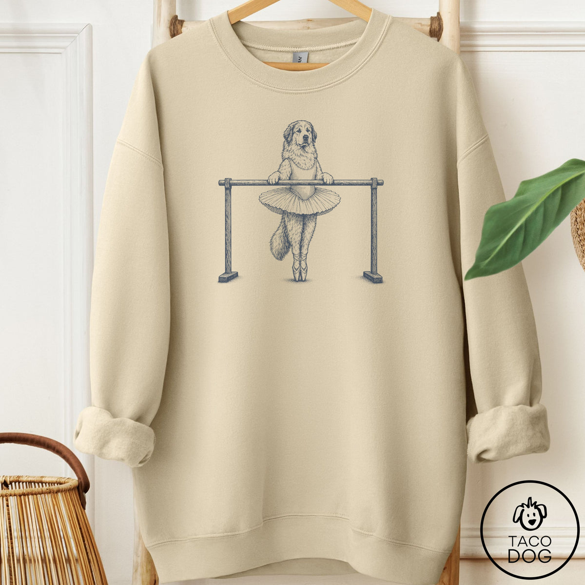Great Pyrenees Ballet Sweatshirt Sand Taco-Dog