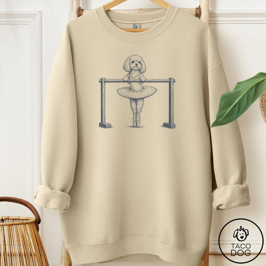 Maltese Ballet Sweatshirt Sand Taco-Dog