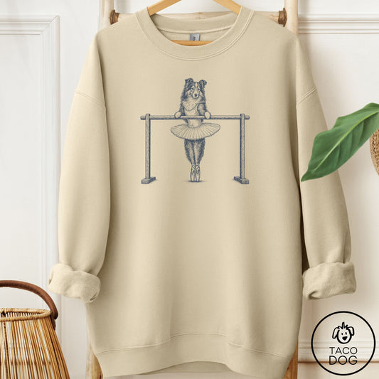Shetland Sheepdog Ballet Sweatshirt Sand Taco-Dog