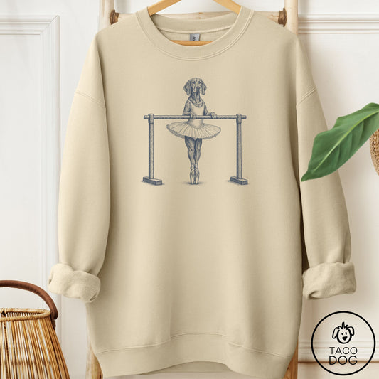 Vizsla Ballet Sweatshirt Sand Taco-Dog
