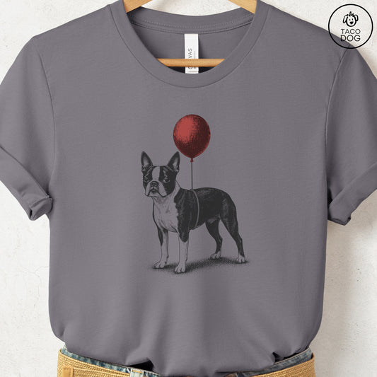 Boston Terrier Balloon T-Shirt Storm S Taco-Dog