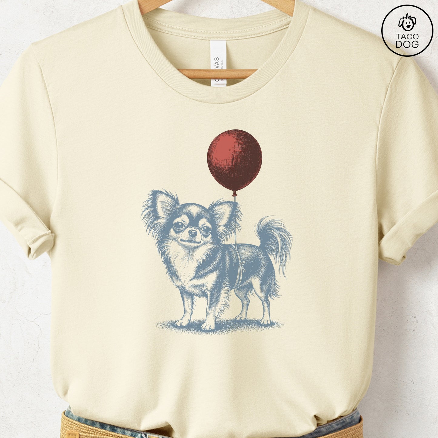 Chihuahua Balloon T-Shirt Natural S Taco-Dog