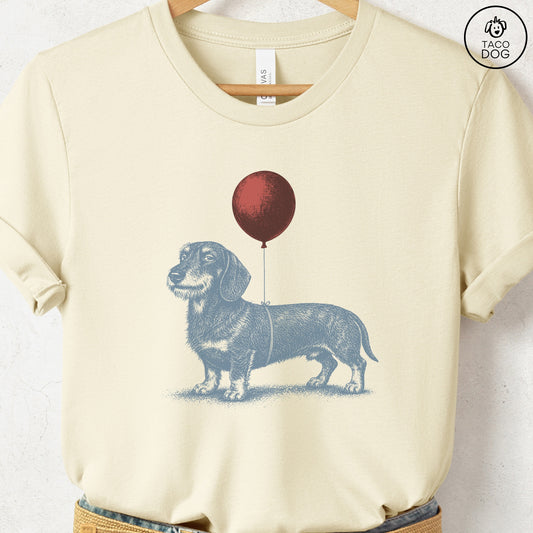 Dachshund Balloon T-Shirt Natural S Taco-Dog